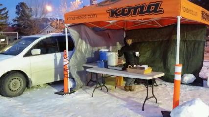 Lynn and the gang from Co-co's served up warm chili and hot cocoa for the brave.
